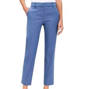 LOFT Women's Sz 4 Blue Riviera Slim Mid-Rise Cotton Blend Stretch Career Office
